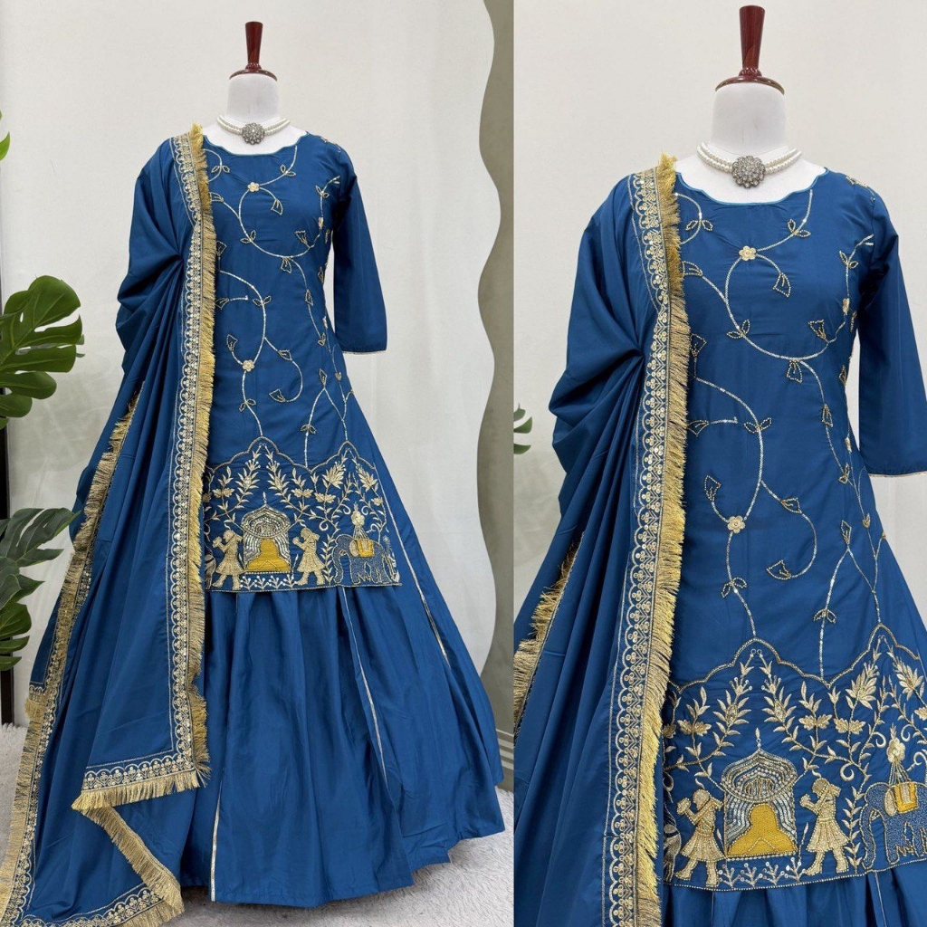 Elegant Black And Gold Embroidered Dress